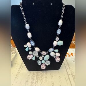 Vintage  Multi-Stone and Pastel Crystals Statement Necklace
